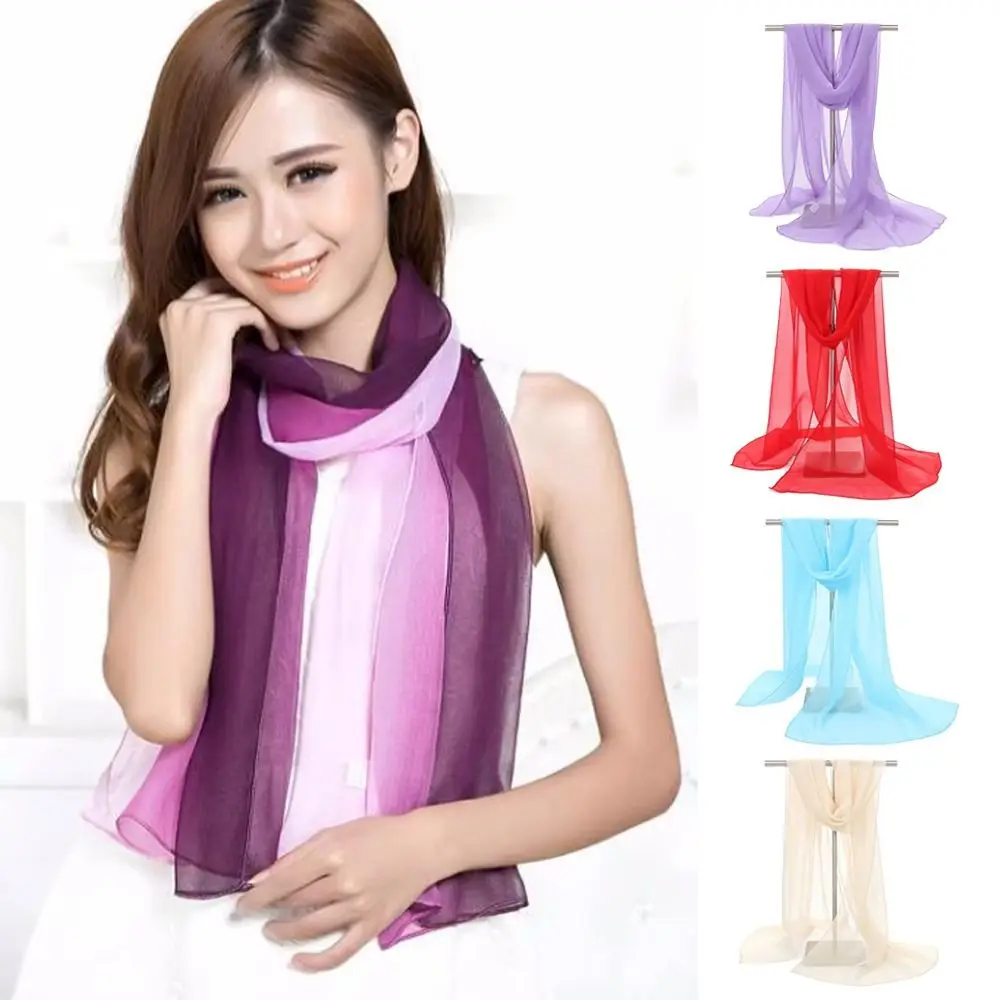 

Summer Sun Protection Scarf Solid Color Literature Shawls Soft Long Pashmina Women