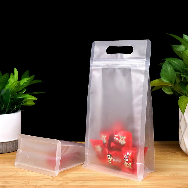 100pcs Reusable Ziplock Bag, Frosted Plastic Material, Matte Texture, Good Choice for Wedding Gift Packaging!