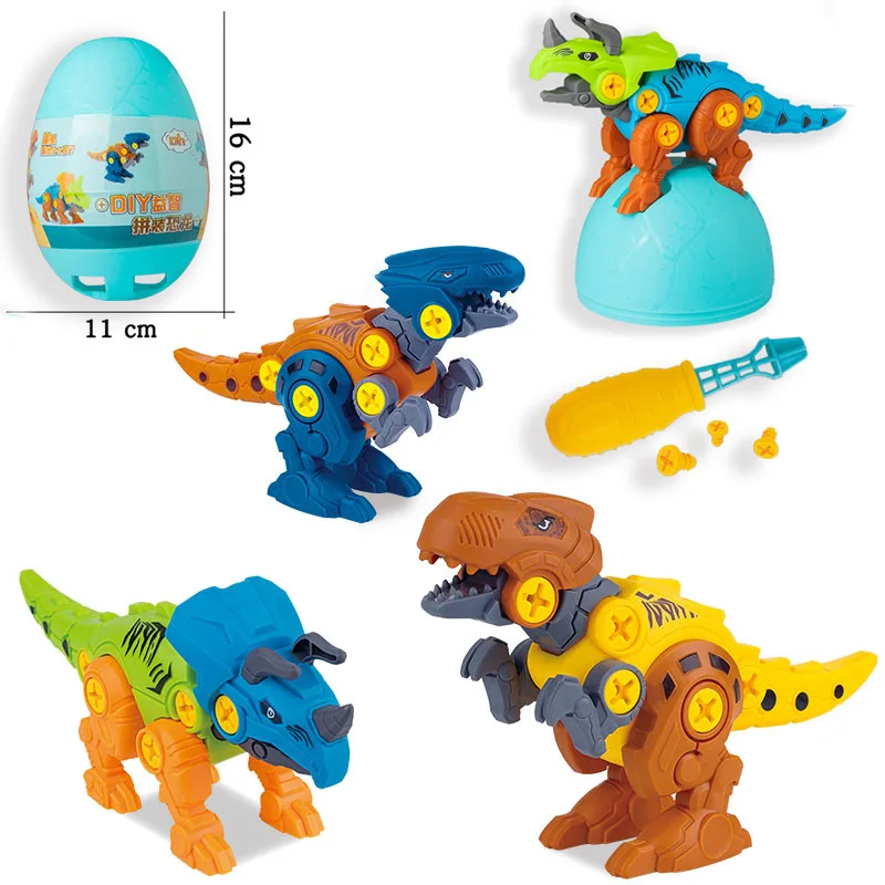 Children DIY Disassembly and Assembly Dinosaur Toys Screwing Blocks Nuts Toys Boy Twisted Dinosaur Egg Tyrannosaurus Rex Toy