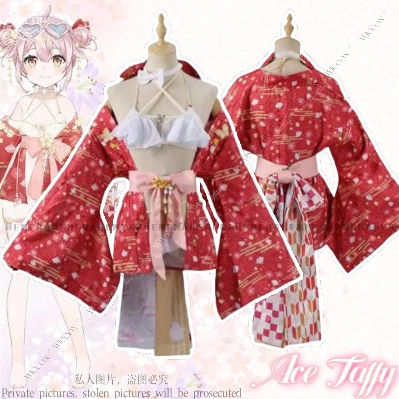 

Ace Taffy Anime Cosplay Game VTuber Costume Kimono Swimsuit Uniform Women Halloween Party Suit Summer Comic-Con Disguise