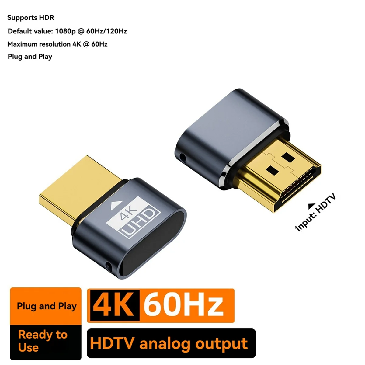 Hot sale 2Pcs -Compatible Dummy Plug 4K HDR Virtual Monitor EDID Headless Ghost Emulator Support 4k 60Hz 1080 120Hz B