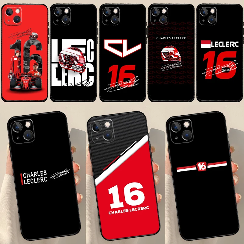 Charles Leclerc 16 F1 Case For iPhone 13 12 14 15 Pro Max Mini 7 8 Plus SE 2020 X XS MAX XR 11 14 15 Pro Max Cover Case