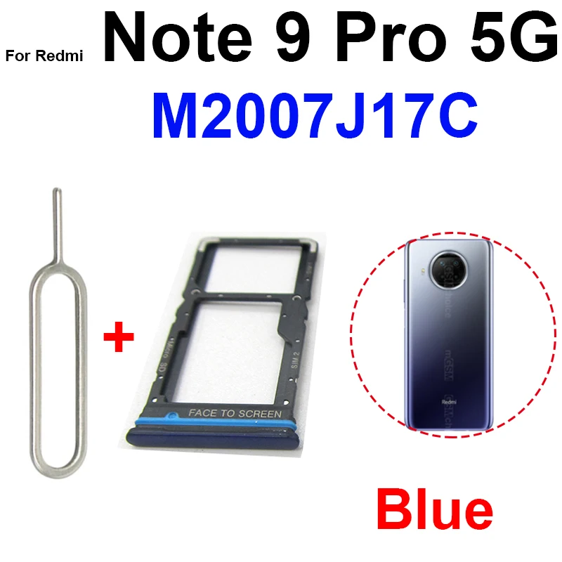 Sim Card Tray 4G 5G For Xiaomi Redmi Note 9 9S 9 Pro 4G 5G SIM Card Adapter Sim Card Reader Holder Repair Parts