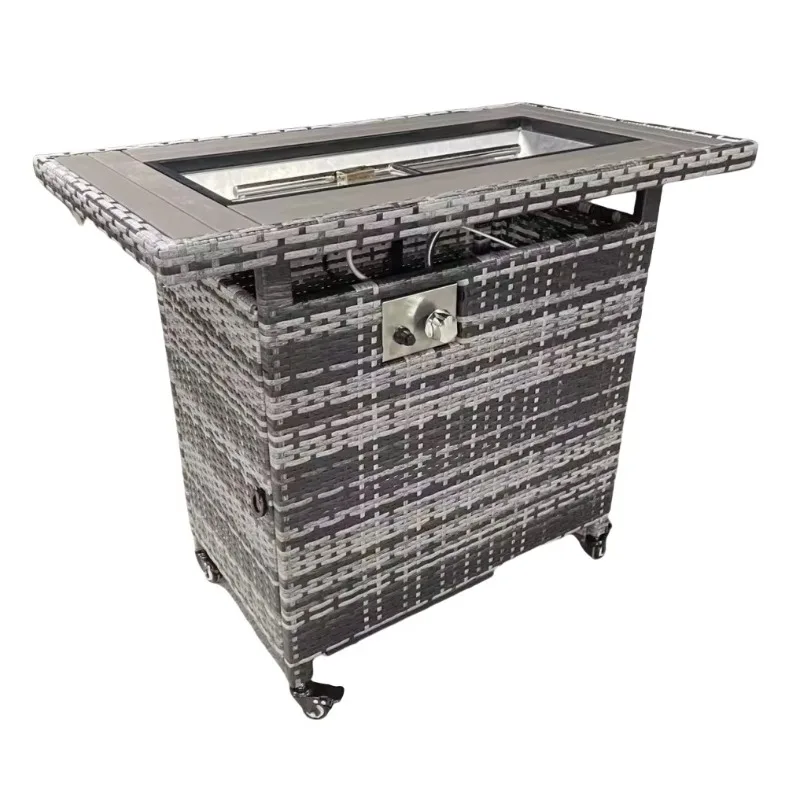 Modern outdoor steel rectangular patio heating furniture