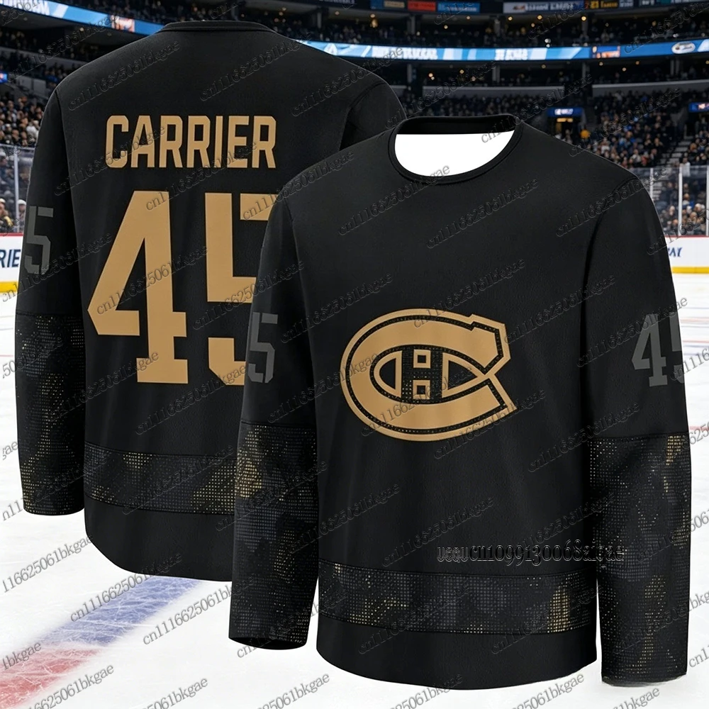 Herbst-Winter Neue Eishockey-Trikots für Herren Montreal Canadie Schwarz-Goldene Hockey-Trikots Damen Herren Lässige Langarm-Trikots – Detail 10