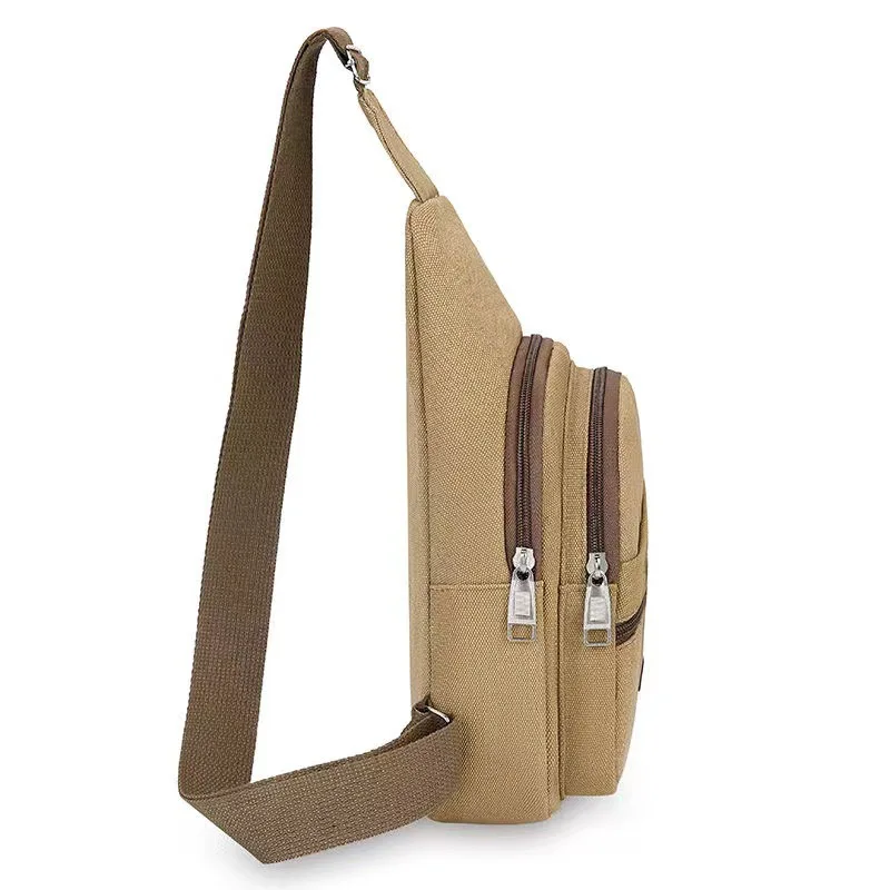 Men's Canvas Crossbody Bag, Durable Outdoor Fashion Sports Bag, Men's Black Casual Shoulder Backpack, Travel Tote Bag