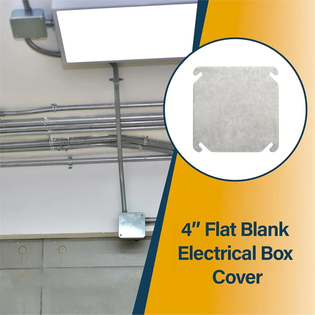 Metal Electrical Box Cover,Flat Blank Cover for Electrical Box with Angled Mounting Slots,for Junction Box Plate