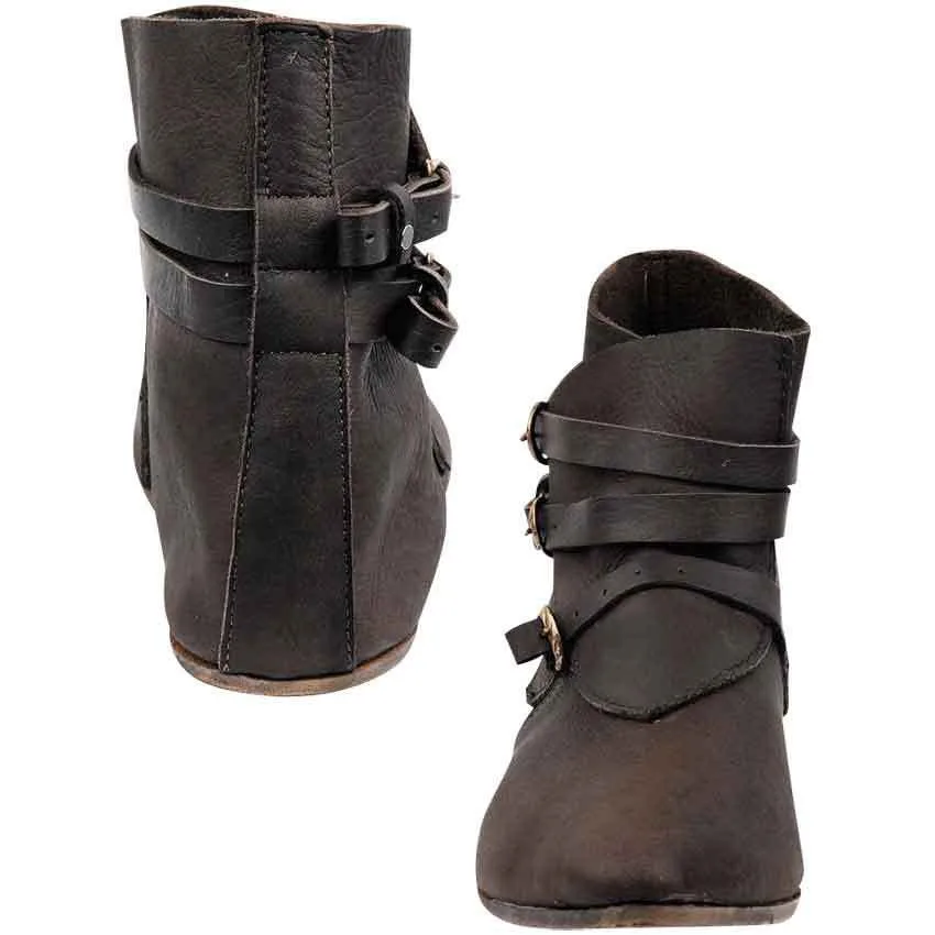 Pirate Boots Halloween Costume Medieval Retro Punk Men Knight Prince PU Leather Shoes Women Gothic Vintage Bandage Short Ankle