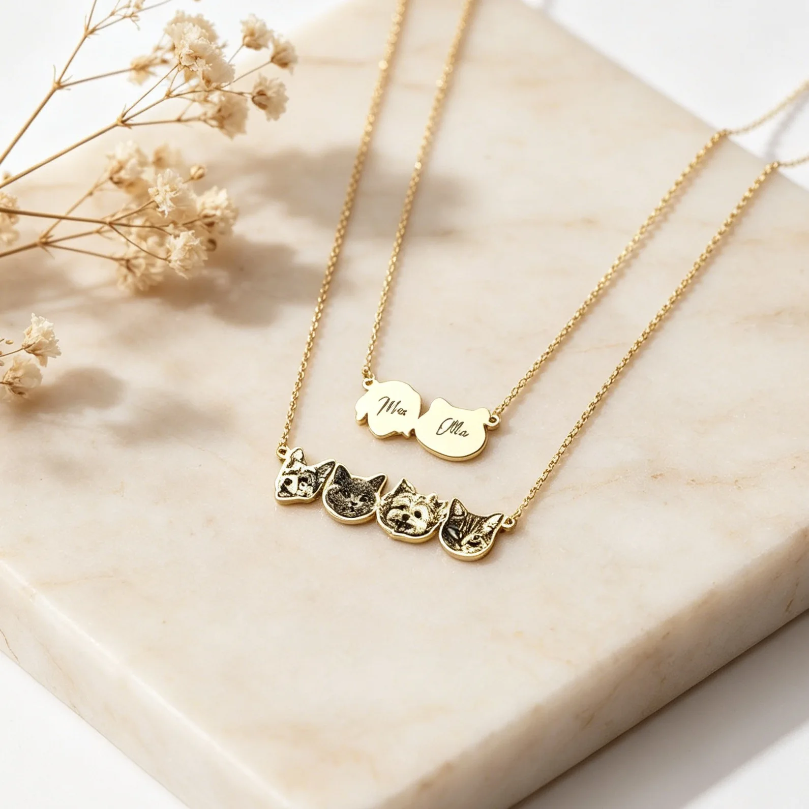 

Gold Silver Plate Stainless Steel Custom Photo Necklace Laser Engraved Portrait Personalized Choker Necklaces and Pendants Gift