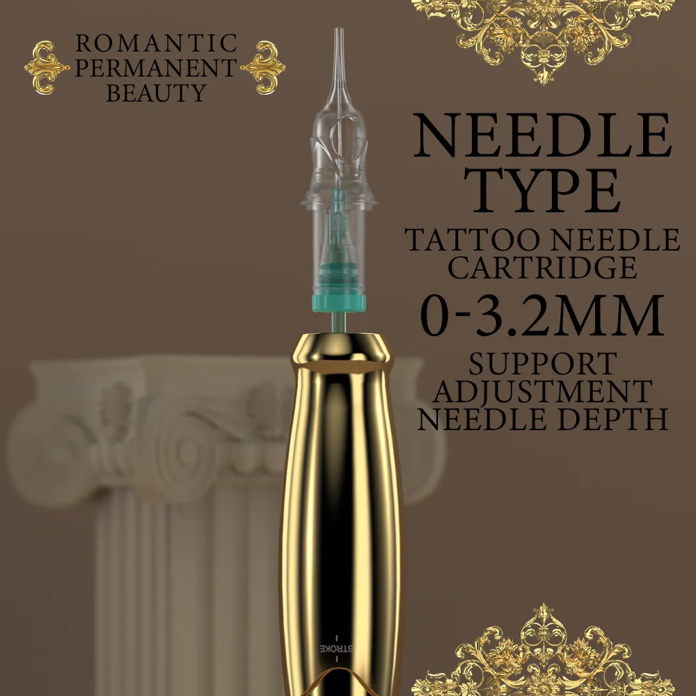 Verstelbare Slag Draadloze Borduurmachine Dubbele Oplaadbare Batterij 800Mah Draadloze Voeding Permanente Make-Up Tattoo Pen