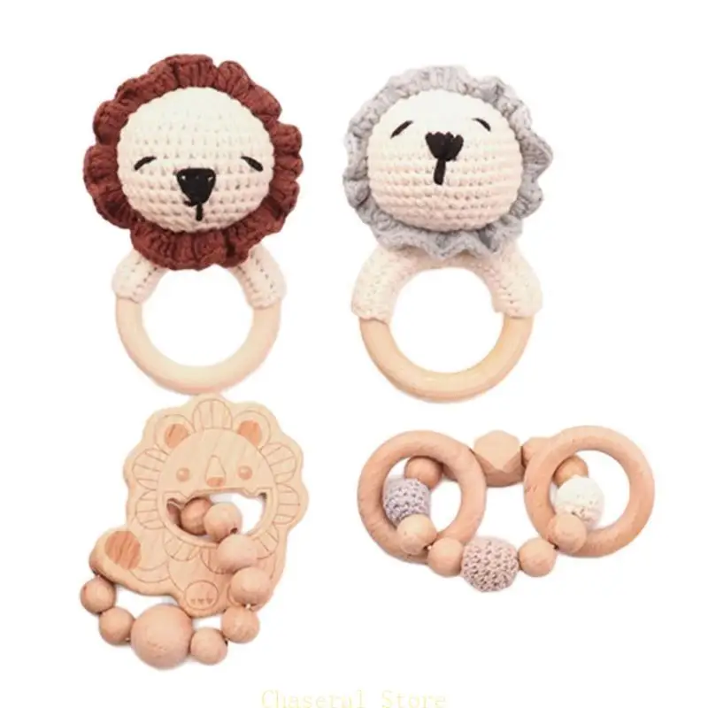 

E7CE Soft Baby Blanket Crochet and Baby Rattle Newborns Soothing Toy for Happy Infants Unique Newborns Gift Box