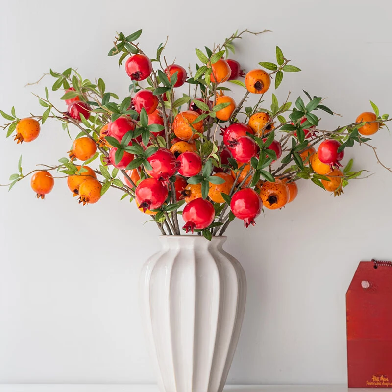 

Pomegranate Fruit Simulation Flower Bouquet Silk Flower Living Room Decoration Flower Arrangement, Pomegranate Bouquet 6