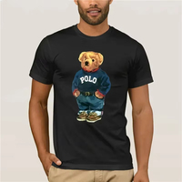 Amazing Tees Men's Ralph Bear T-shirt Casual Extra Large Essential Lauren Brand T-shirt Men's Black T-shirt