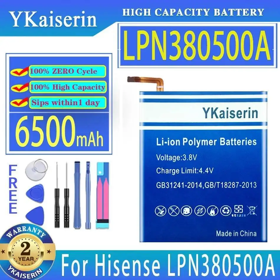 

6500Mah Mobile Phone Battery For Hisense LPN380500A High-Efficiency