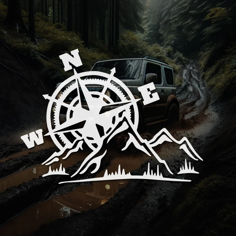 Jungle Adventure Compass Decals Outdoor Adventure Designs, Outdoor Adventure Stickers Nature Themed Decorations Durable Vinyl