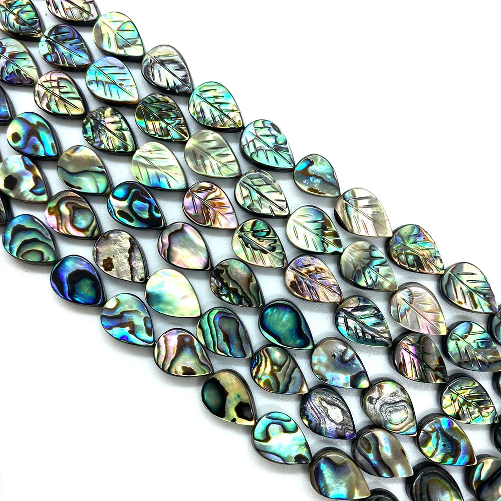 

Natural Abalone Shell Leaves Beads Straight Hole Drop Loose Beads for Jewelry Making DIY Necklace Bracelet Earring Accessories