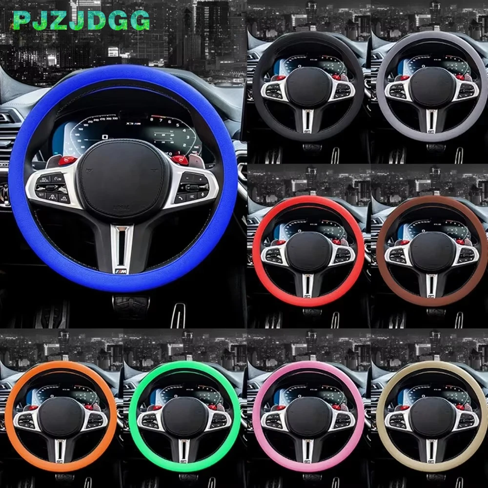 

Car Steering Wheel Cover Silicone Steering Covers Four seasons Elastic Glove Cover Texture Soft Multi Color Auto Decoration
