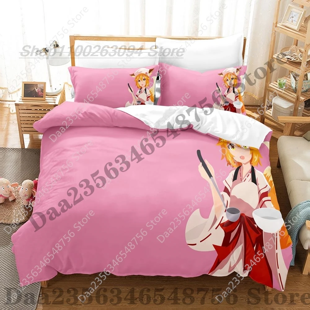 New The Helpful Fox Senko San Bedding Set Single Twin Full Queen King Size Bed Set Aldult Kid Bedroom Duvetcover Sets 3D Anime 2