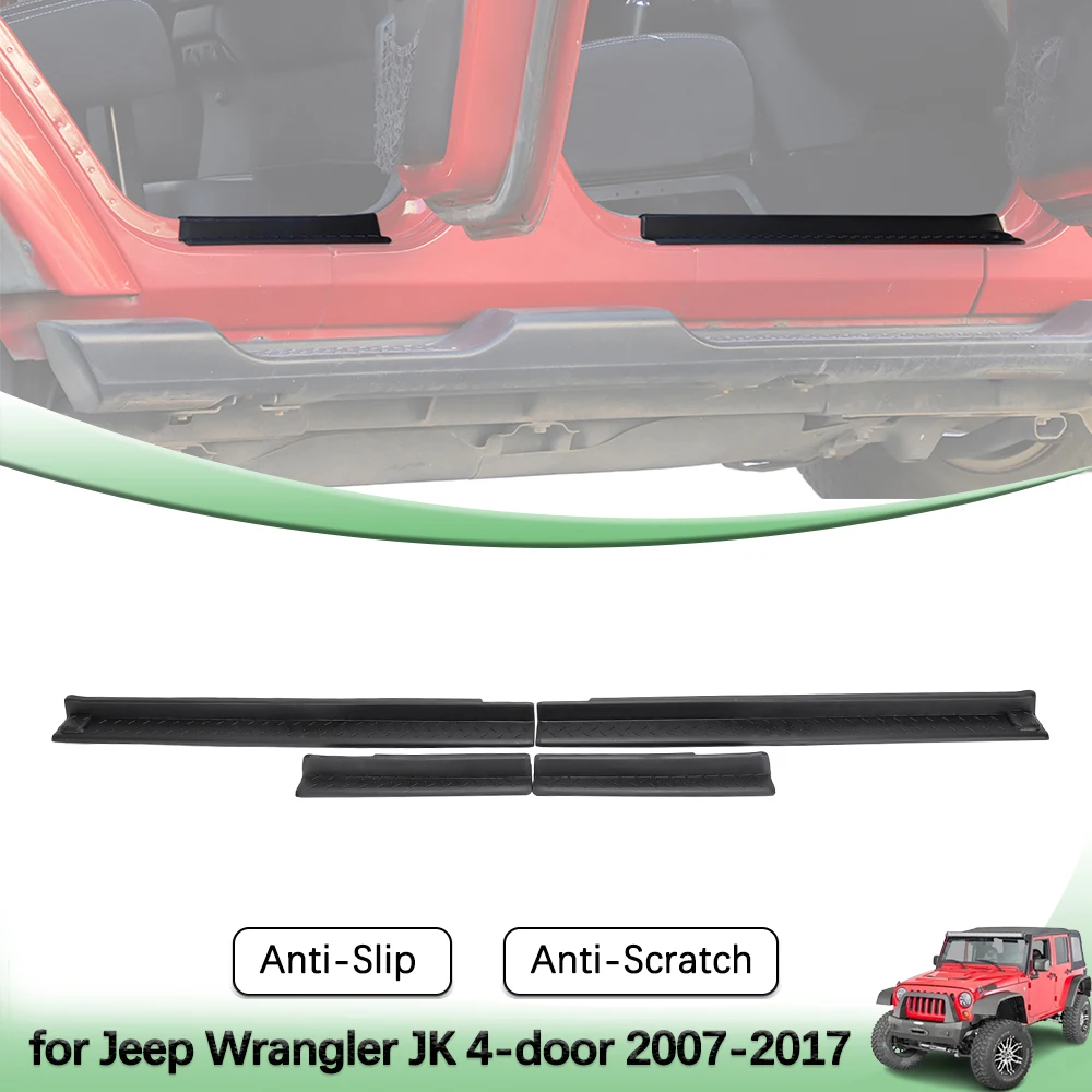 

Door Sill Scuff Plate Entry Guard Trim Set for Jeep Wrangler JK 4-Door 2007-2017 Threshold Cover Guards Interior Accessories
