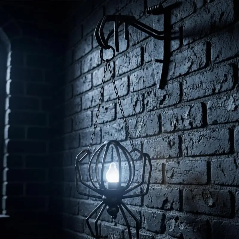 Spinnen-Wandleuchte, hängende Kerzenhalter-Dekorationen mit Gothic-Thema, dunkle Kettenverzierung für – Detail 5