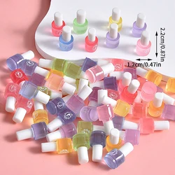 5Pcs Luminous Thermal Resin nail polish bottle charms Polish Varnish Soak Off UV Gel All for manicure DIY Random Color