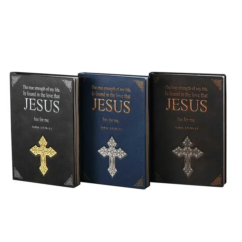 

Jesus Cross of God European Vintage Relief 3D Journal Notebook pray A5 diary notebook Faith exquisite Leather note book