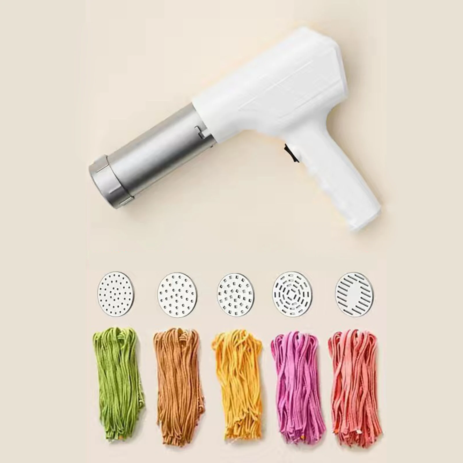 Automatic Household Pasta Maker Cordless Handheld Electric Noodle Gun Rechargeable Fresh Noodle Grinder with 5 Kinds of Model