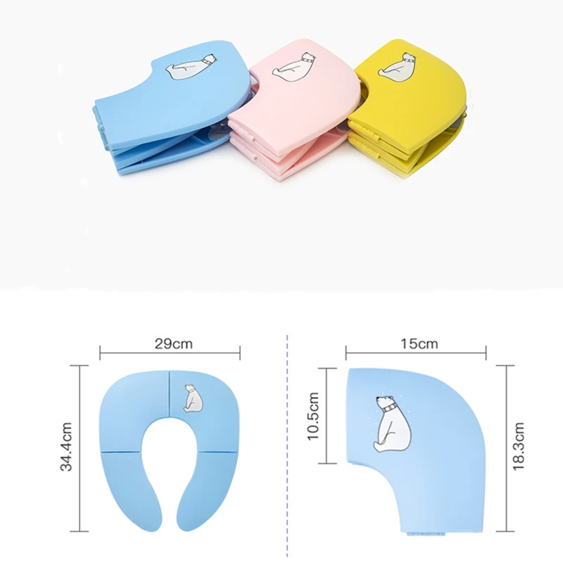 Folding Travel Potty Seat Portable Travel On A Toilet Seat Non-Slip Suction Cups For Fits Round Oval Toilets Tourist Carry-On