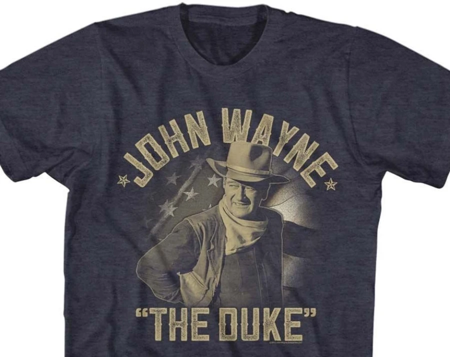 John Wayne The Duke Heather Navy Blue Shirts Men Women Tee Streetwear Oversized Loose Casual