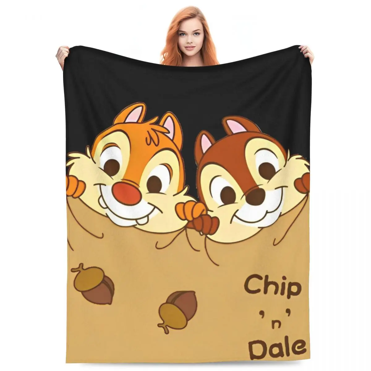 

Chip And Dale Cartoon Blanket Super Warm Comfortable Plush Throw Blanket For Couch Chair Sofa Bed Camping Flannel Bedspread