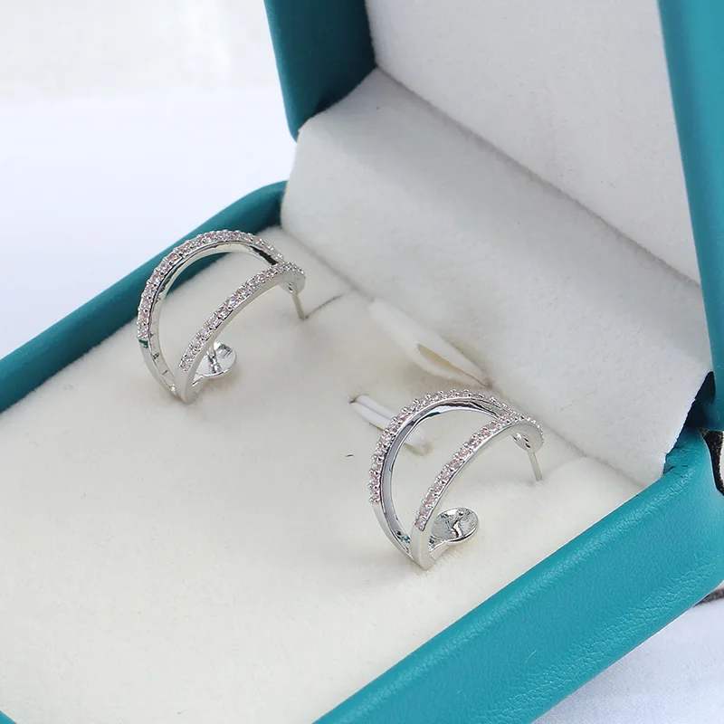 

E107 Gold Plated Copper S925 Sterling Silver Needle Pearl Stud Earrings Findings Jewelry Making DIY Jewelry Accessories