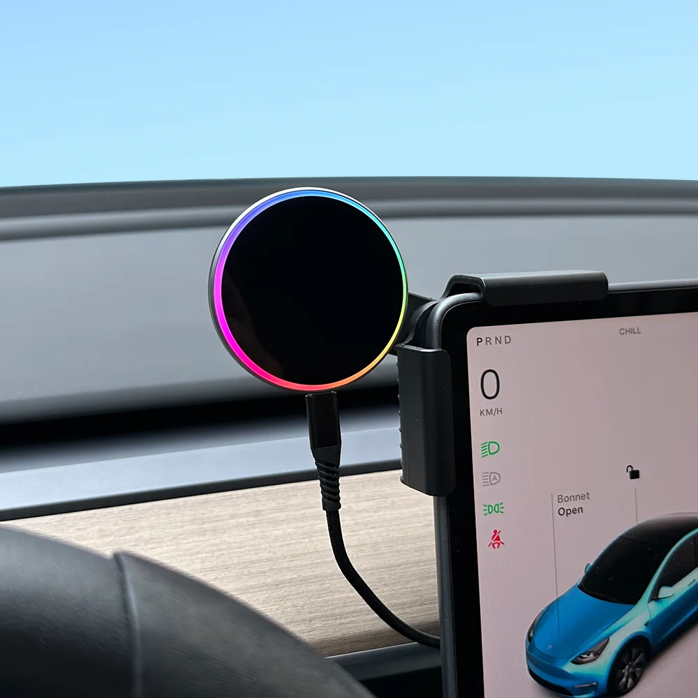 15 and 25W Qi2 Wireless Charger Car Phone Mount Holder Compatible with MagSafe for Tesla Model Y 2026 Model 3 HIGHLAND BYD ATTO