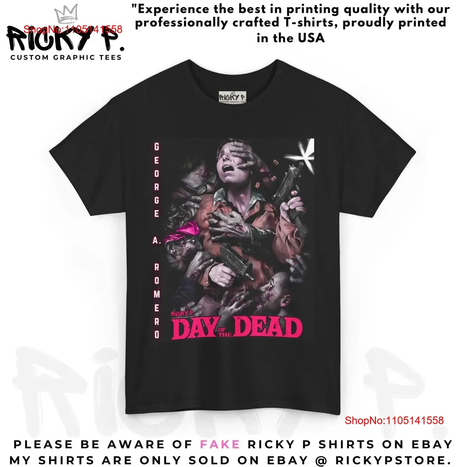 

Футболка Ricky P Day of the Dead 1985, Джордж Романро, фильм, плотная хлопковая винтажная стираная универсальная слегка уличная одежда с графикой