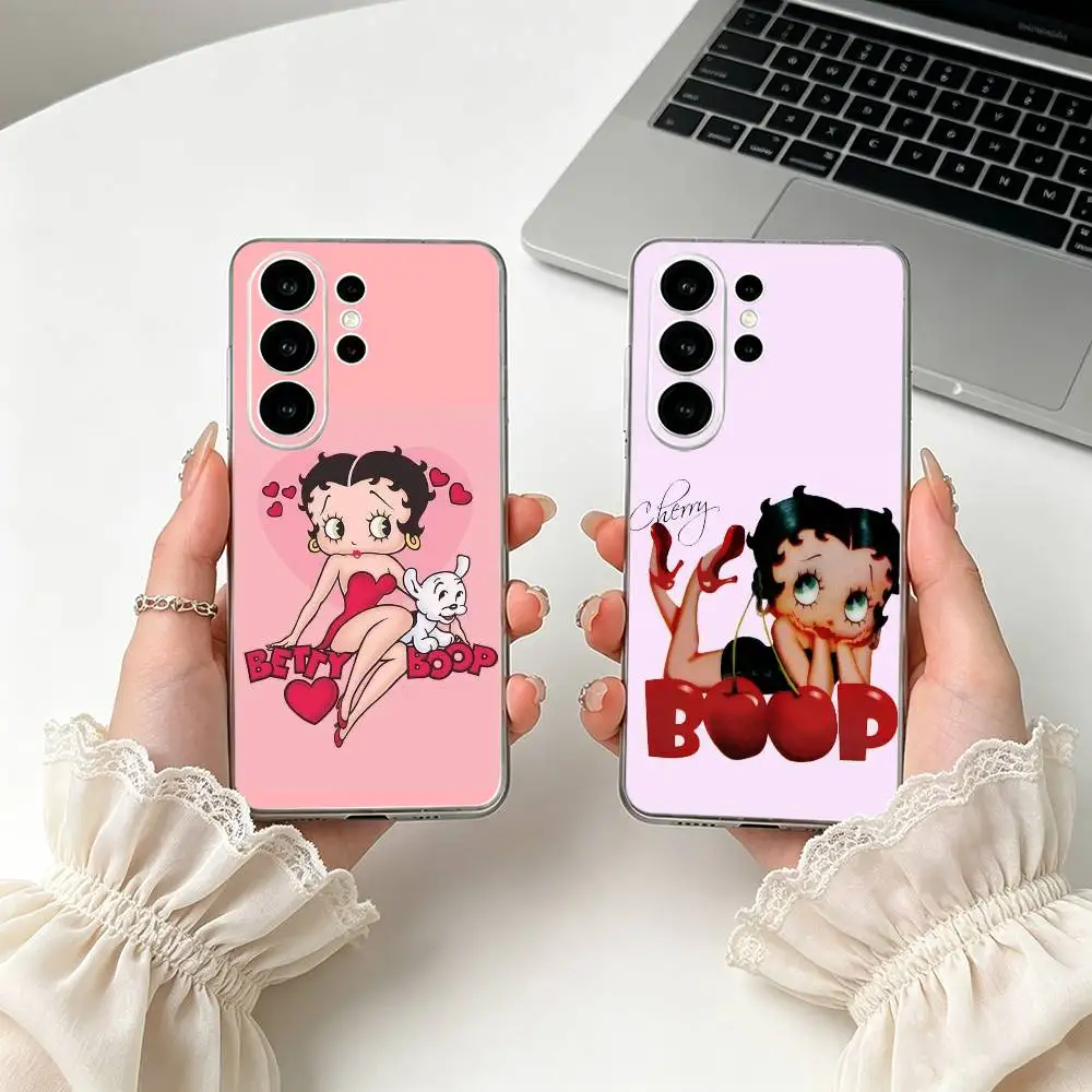 B-Bettys Boops -s Phone Case For Samsung S25,S24,S21,S22,S23,S30,Ultra,S20,Plus,Fe,Lite Transparent Cover