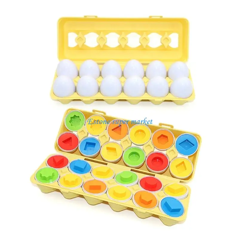 090B Portable Stackable Plastic Eggs Sorting Game For Preschoolers Travel Friendly Design