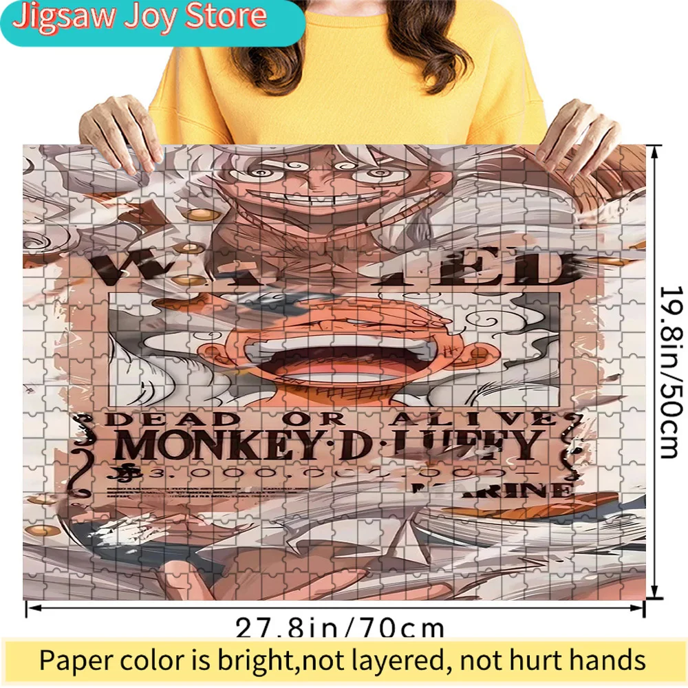 

Премиум-пазл из бумаги: One Piece Monkey D. Luffy Gear 5, плакат с розыскным листом, аниме-арт, высококачественный картонный пазл для всей семьи