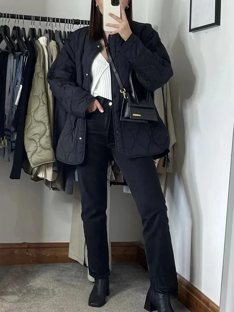 

Куртки женские с длинным рукавом и круглым вырезом на одной пуговице осенне-зимние пальто повседневная верхняя одежда