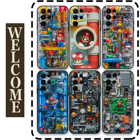 Super M-MarioS Bros Game Phone Case for Samsung Galaxy S24 Ultra S22 S23 Ultra S21 S20 5G Protective Silicone TPU Funda