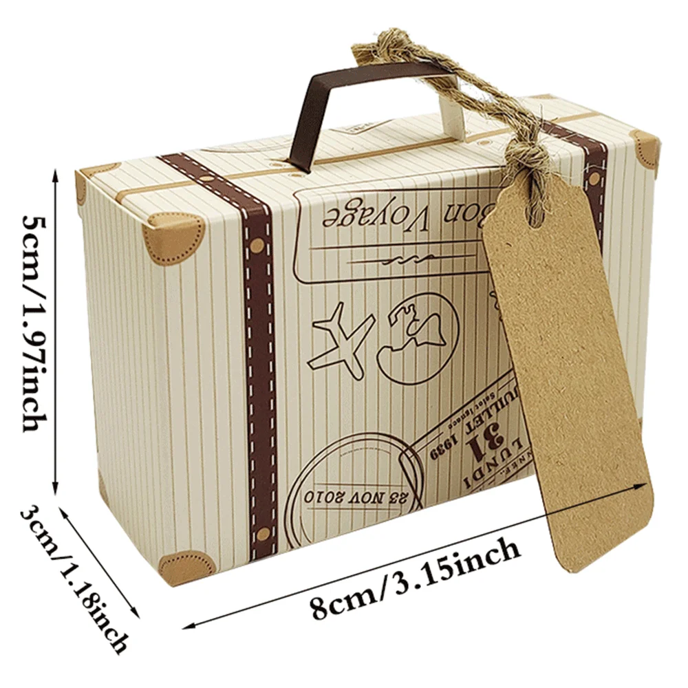 20/30/50PCS Mini Koffer Party Favor Box mit Tags Reise Party Dekorationen Braut Dusche Hochzeit Gefälligkeiten für Gäste Candy Boxen – Detail 9