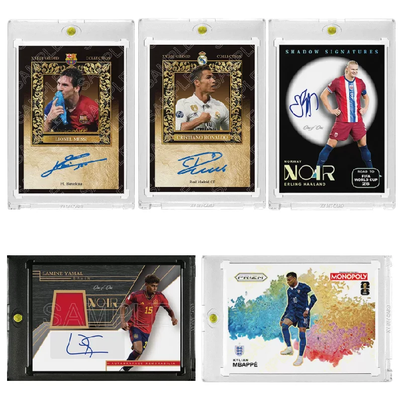 DIY Handmade Football Star Cards featuring Messi Ronaldo Haaland Mbappé and Yamal Collectible Trading Cards Kids Toys & Gifts