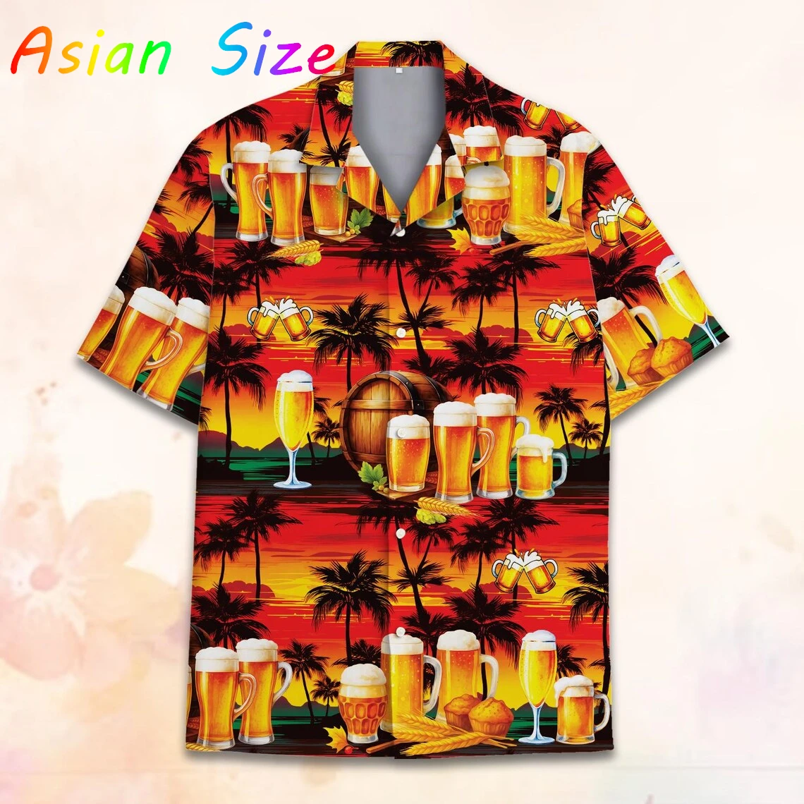 

Мужская Гавайская модная летняя тропическая рубашка с гавайским принтом пальмы, повседневные свободные рубашки с коротким рукавом, пляжные свободные пивные блузки
