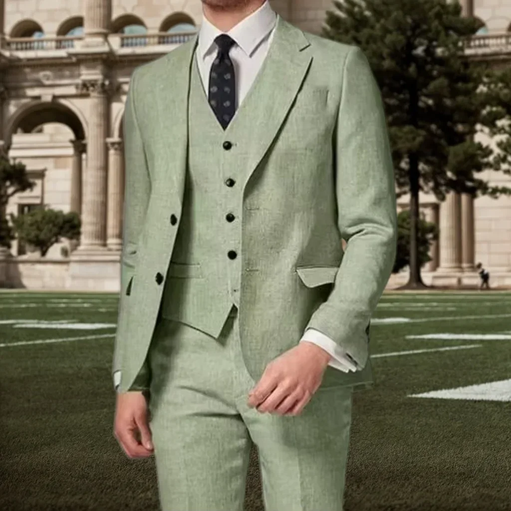 

Classic Men's 3 Piece Tuxedo Suit Elegant Notched Lapel Blazer Vest And Pant Set for Wedding Business Evening Party