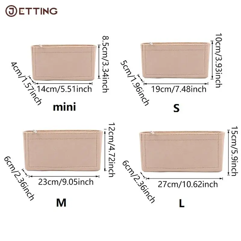 27Type Felt Cloth Bag liner Multi-functional Travel Insert Bag Makeup Organizer Shape lined Bag Super Cosmetic Bags For Marmont