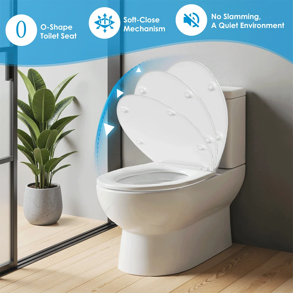 

SAINOS Duroplast WC-Sitz O-Form mit Absenkautomatik, Edelstahlscharnier, One-Touch-Schnellverschluss und einfacher Reinigung