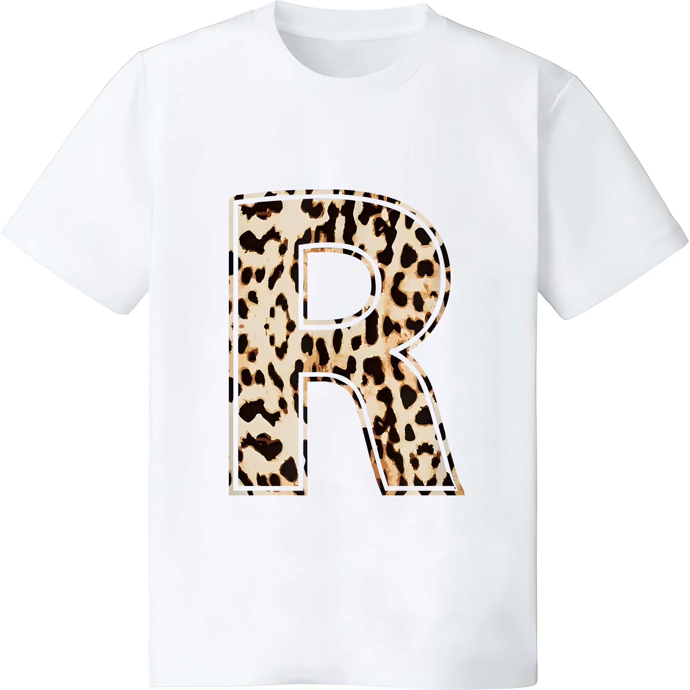 Awesome Letter R Initial Name Leopard Cheetah Print T-Shirt