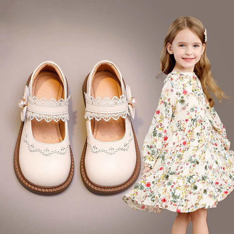 

Girls Small Leather Shoes Princess Wind Black Soft Soled Single Shoes 2024 Spring and Summer New Children's Shoes