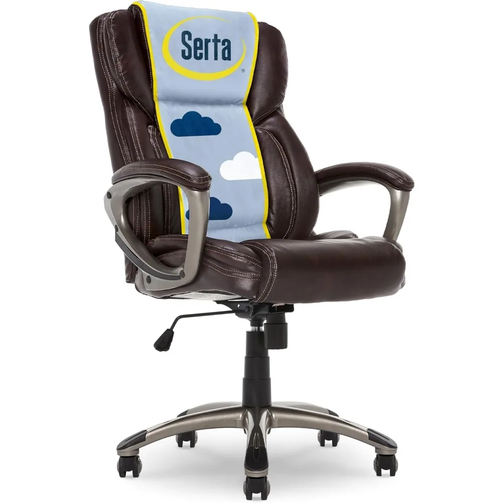 

Garret Executive Office Chair, Ergonomic Mid-Back with Lumbar Support, Semi-Plush Cushion and Body Pillows, Padded Armrests, Sw