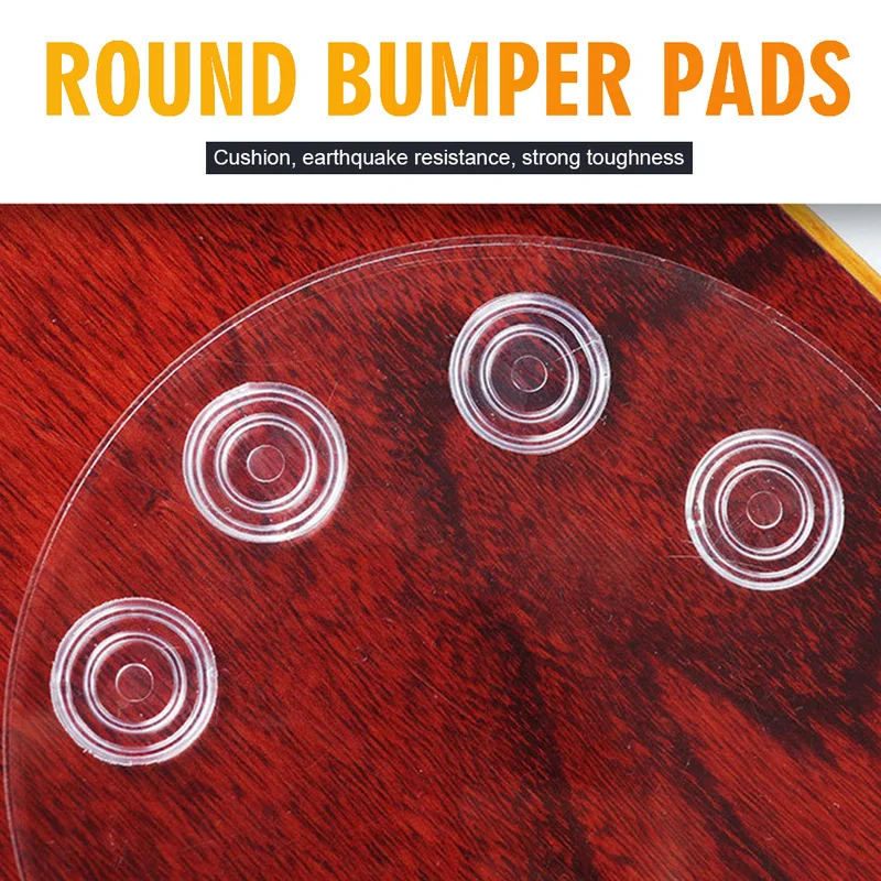 10Pcs Rubber Furniture Bumpers Accessories Round Shape Glass Table Pads Transparent PVC Mat Non-slip Soft Grip Pads for Wall