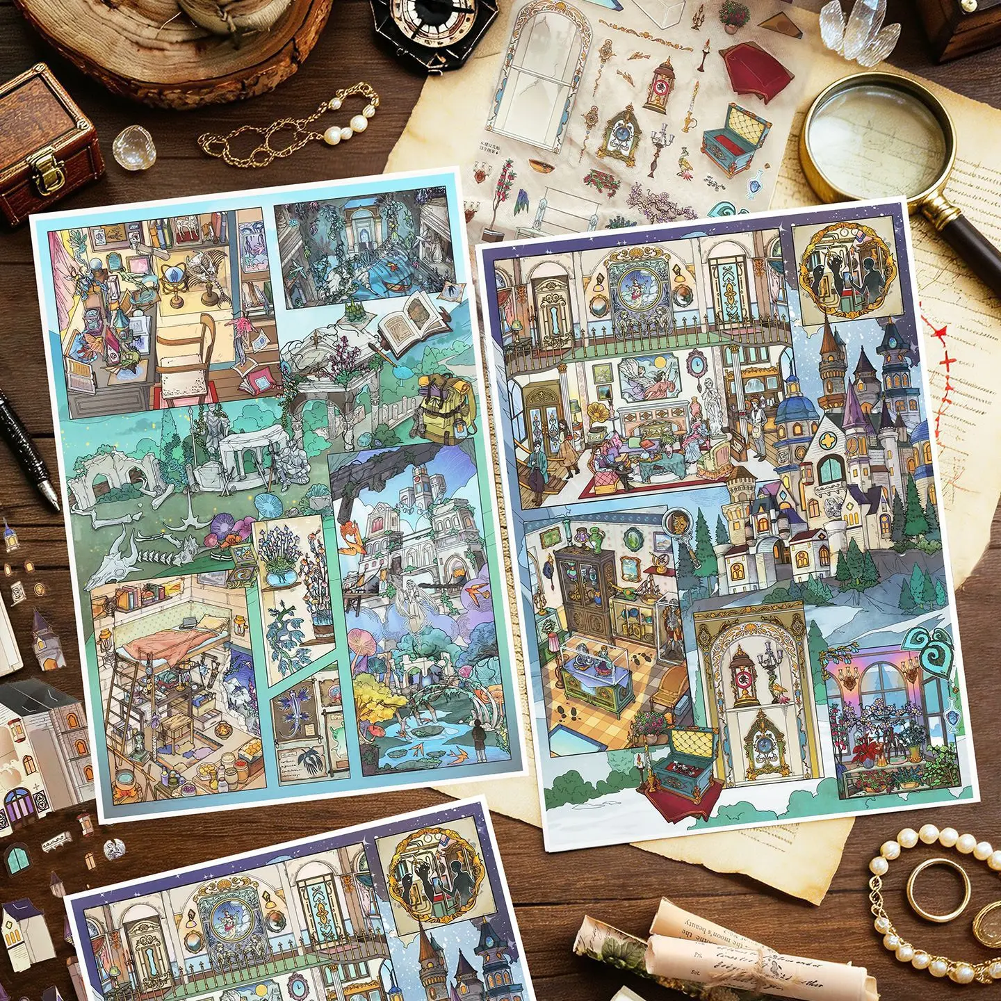 Kawaii Journey to another world 3D Repair Bureau Landscape Sticker  DIY Pocket Cabin Scene festival gift ﻿