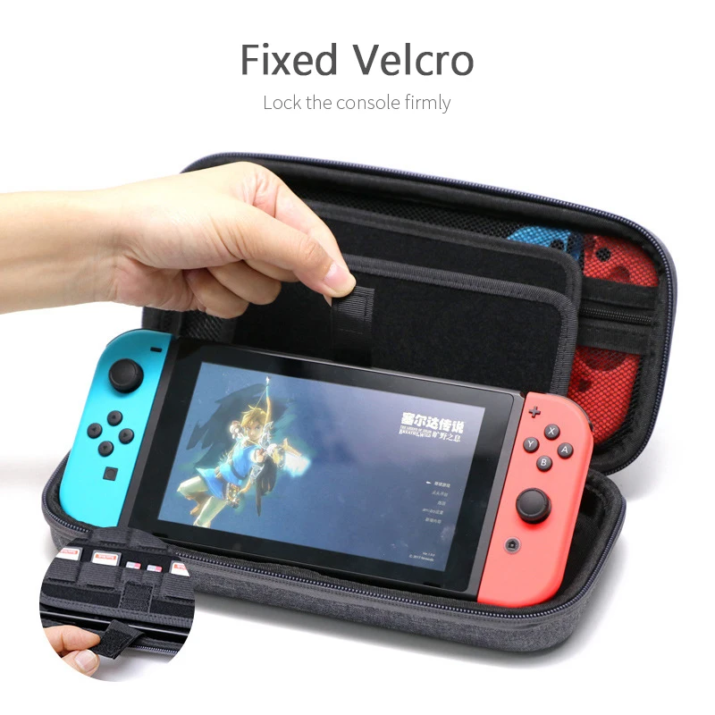 Bolsa de armazenamento para nintend switch, confortável, grande, características de armazenamento, durável, com zíper, sensação agradável ao toque, durável